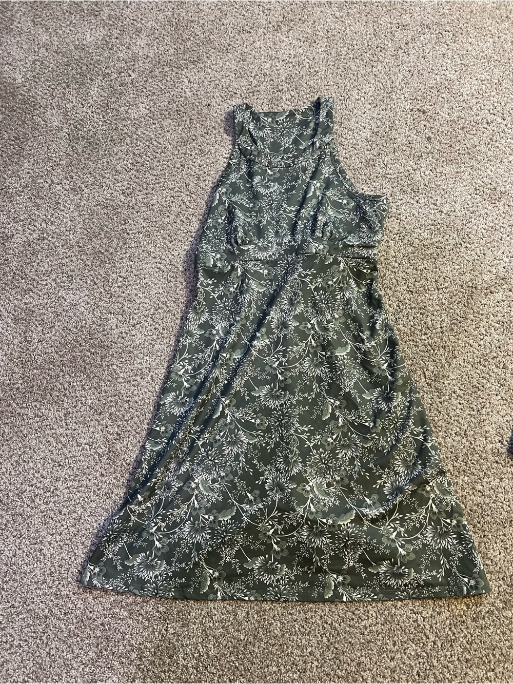 Balance Collection Olive Green Floral Tank Dress
